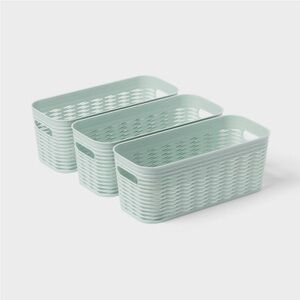 Set Of 3 Brightroom Mint Green Storage Basket Set